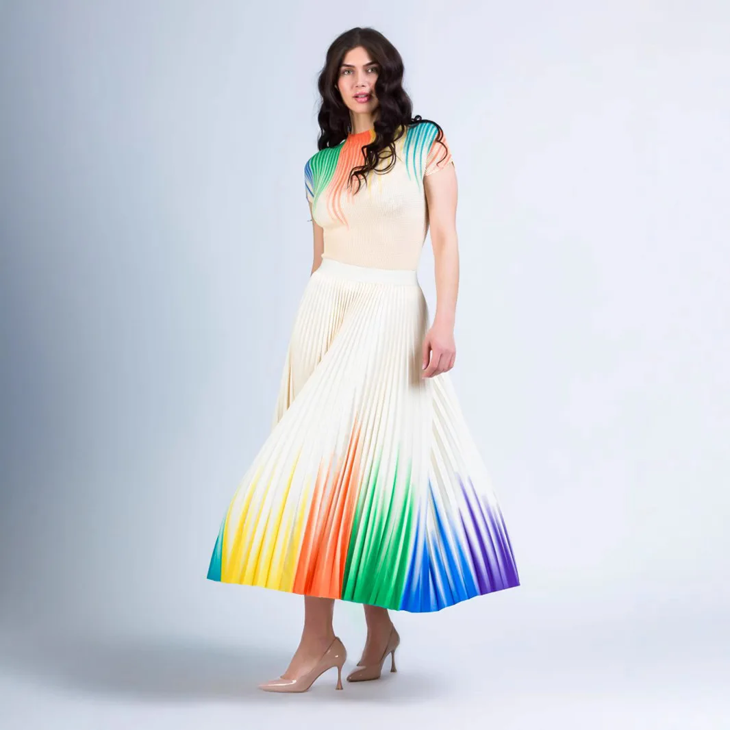 Large Size Women's Summer Casual Set, Two-piece Set, Three Bedroom Pleated Gradient Top, Pleated Half Skirt
Large Size Women's Summer Casual Set, Two-piece Set, Three Bedroom Pleated Gradient Top, Pleated Half Skirt
