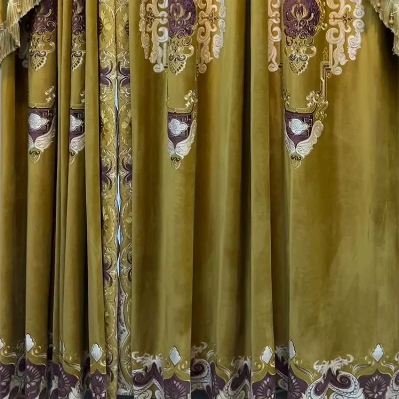 European Style Palace Luxury Blackout Embroidered Velvet Window Curtains for Living Room Bedroom Dining Valance Custom Size
European Style Palace Luxury Blackout Embroidered Velvet Window Curtains for Living Room Bedroom Dining Valance Custom Size