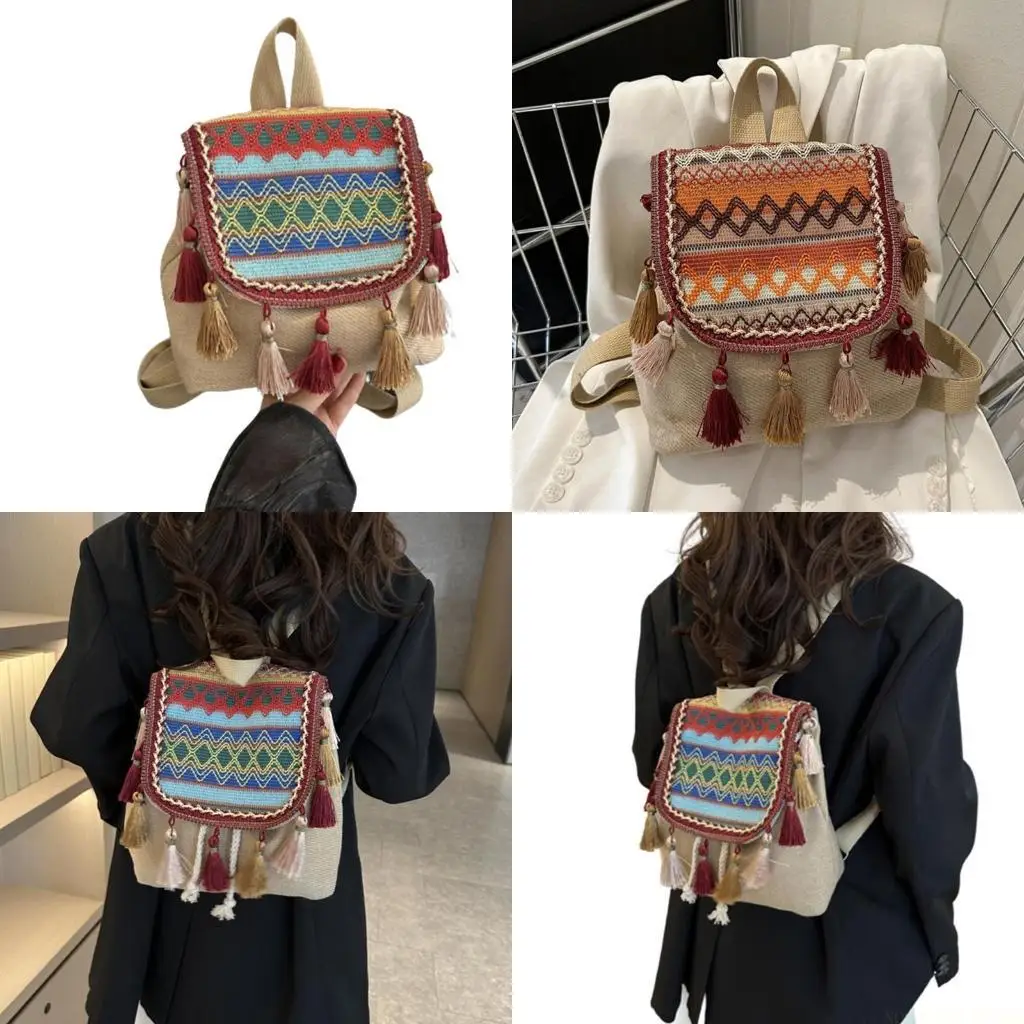 X90D Ethnic Pack with Tassels Fashion Bookbags Versatile Backpack Double Strap Shoulder Bag Large Capacity Travel Bag
X90D Ethnic Pack with Tassels Fashion Bookbags Versatile Backpack Double Strap Shoulder Bag Large Capacity Travel Bag