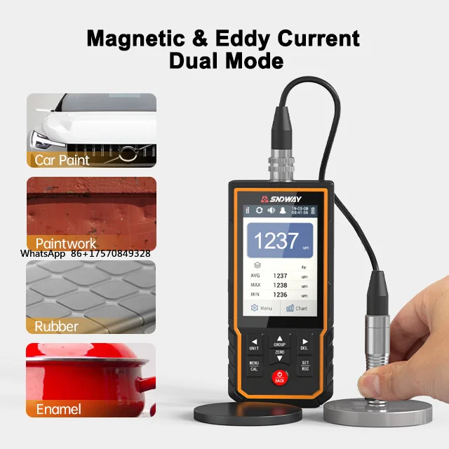 SW-6310D Coating Thickness Gauge Meter Procoating Tester Metal Thickness Measuring Instruments ABS Portable Thickness Gauge
SW-6310D Coating Thickness Gauge Meter Procoating Tester Metal Thickness Measuring Instruments ABS Portable Thickness Gauge