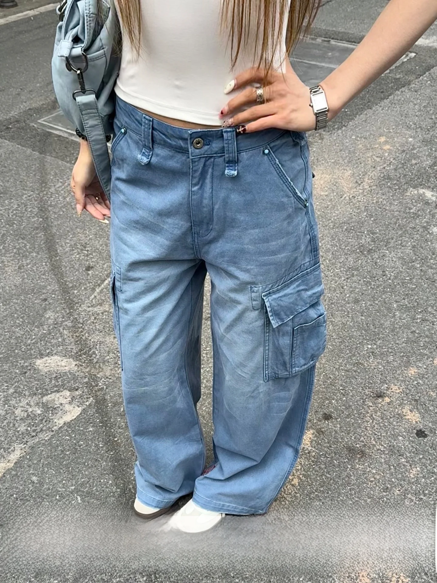 American Retro Workwear Jeans Women Loose Wide Leg Loose Slimming Washed Pants Spring Season Natural Waist Cotton Fabric
American Retro Workwear Jeans Women Loose Wide Leg Loose Slimming Washed Pants Spring Season Natural Waist Cotton Fabric