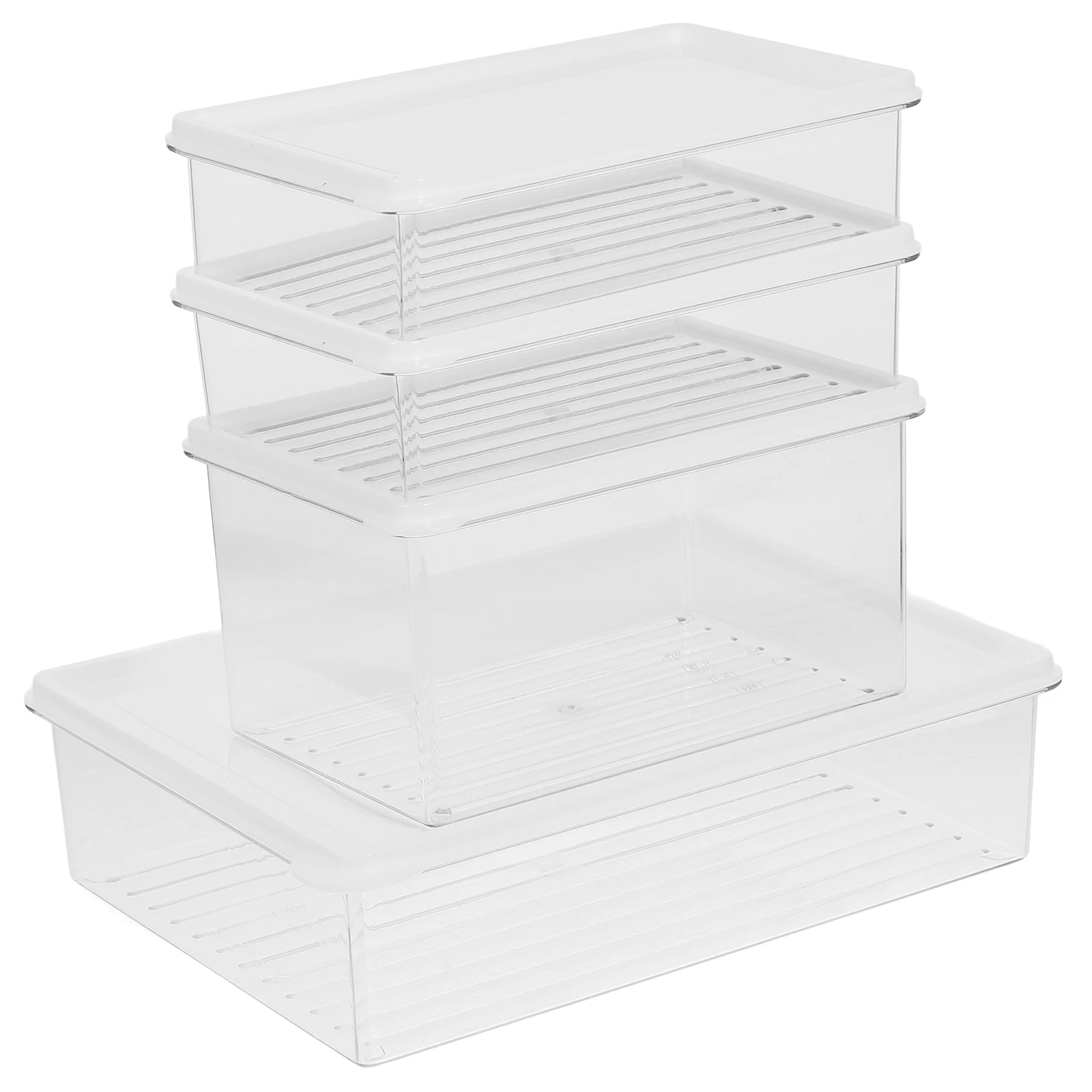 4pcs Fresh Boxes Clear Plastic Containers with Lids Compact Easy Clean Fruit Vegetable Organizer RefrigeratorBins
4pcs Fresh Boxes Clear Plastic Containers with Lids Compact Easy Clean Fruit Vegetable Organizer RefrigeratorBins