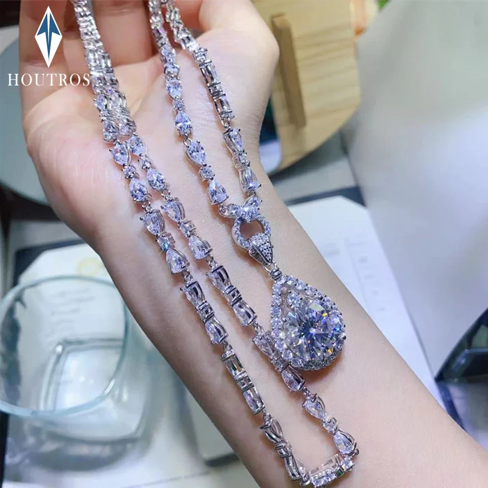 10CT Moissanite Pendant Zircon Necklace For Women VVS1 Diamond Pendant Necklace Set 925 Sterling Silver Chain Fine Jewelry Gift
10CT Moissanite Pendant Zircon Necklace For Women VVS1 Diamond Pendant Necklace Set 925 Sterling Silver Chain Fine Jewelry Gift