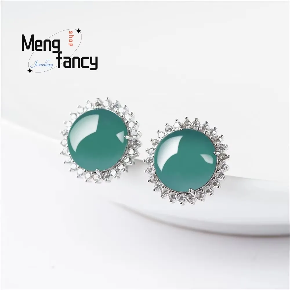 S925 Silver Inlaid Natural A-goods Jadeite Blue Water Earrings High-Grade Fashion Female Models Exquisite Elegant Luxury Jewelry
S925 Silver Inlaid Natural A-goods Jadeite Blue Water Earrings High-Grade Fashion Female Models Exquisite Elegant Luxury Jewelry