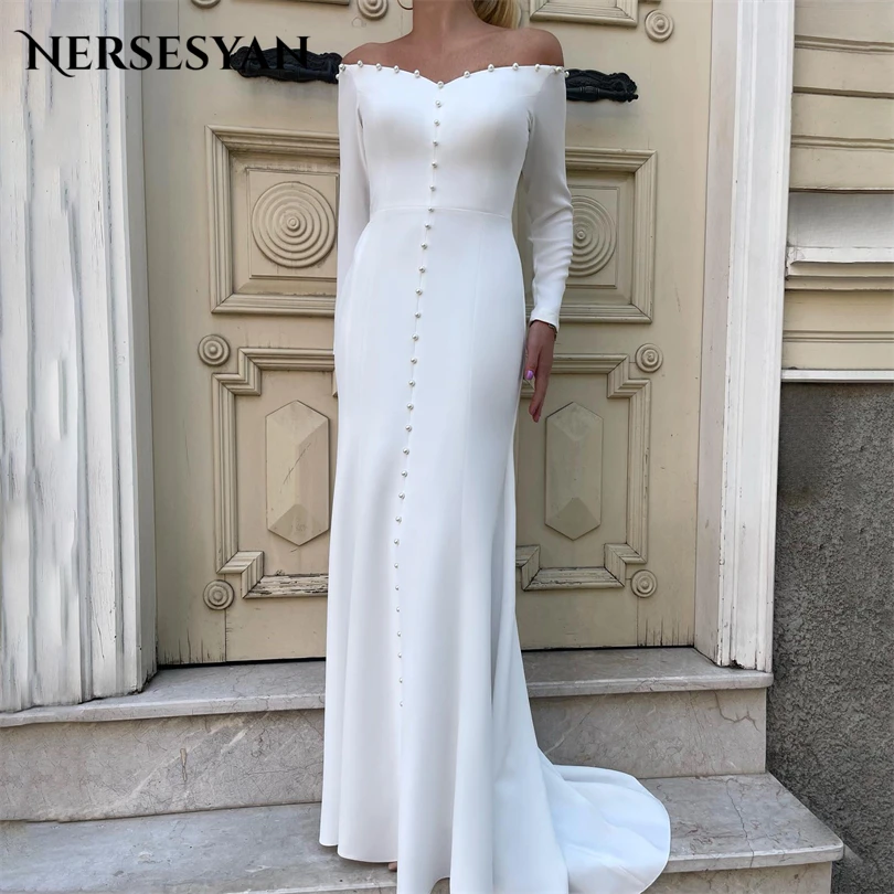 Nersesyan Luxury Off Shoulder Party Dresses Mermaid Long Sleeves Pleated Formal Evening Gowns Satin Beads Vestidos De Fiesta
Nersesyan Luxury Off Shoulder Party Dresses Mermaid Long Sleeves Pleated Formal Evening Gowns Satin Beads Vestidos De Fiesta