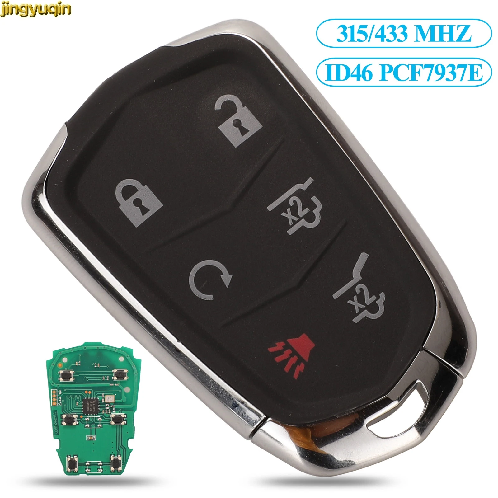 Jingyuqin Remote Smart Car Key Control 315/433MHZ ID46 Chip For Cadillac Escalade ESV 2015 2016 2017 2018 2019 HYQ2AB/HYQ2EB
Jingyuqin Remote Smart Car Key Control 315/433MHZ ID46 Chip For Cadillac Escalade ESV 2015 2016 2017 2018 2019 HYQ2AB/HYQ2EB