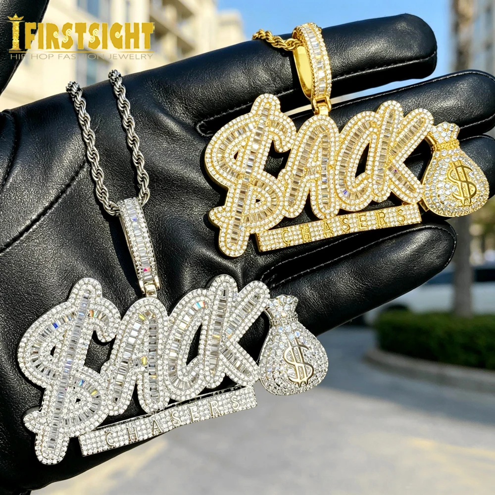 New Hip Hop Letter Ack Chasers Pendant Necklace Iced Out Bling Rectangle CZ Cubic Zirconia Money Bag Charm Men Women Jewelry
New Hip Hop Letter Ack Chasers Pendant Necklace Iced Out Bling Rectangle CZ Cubic Zirconia Money Bag Charm Men Women Jewelry