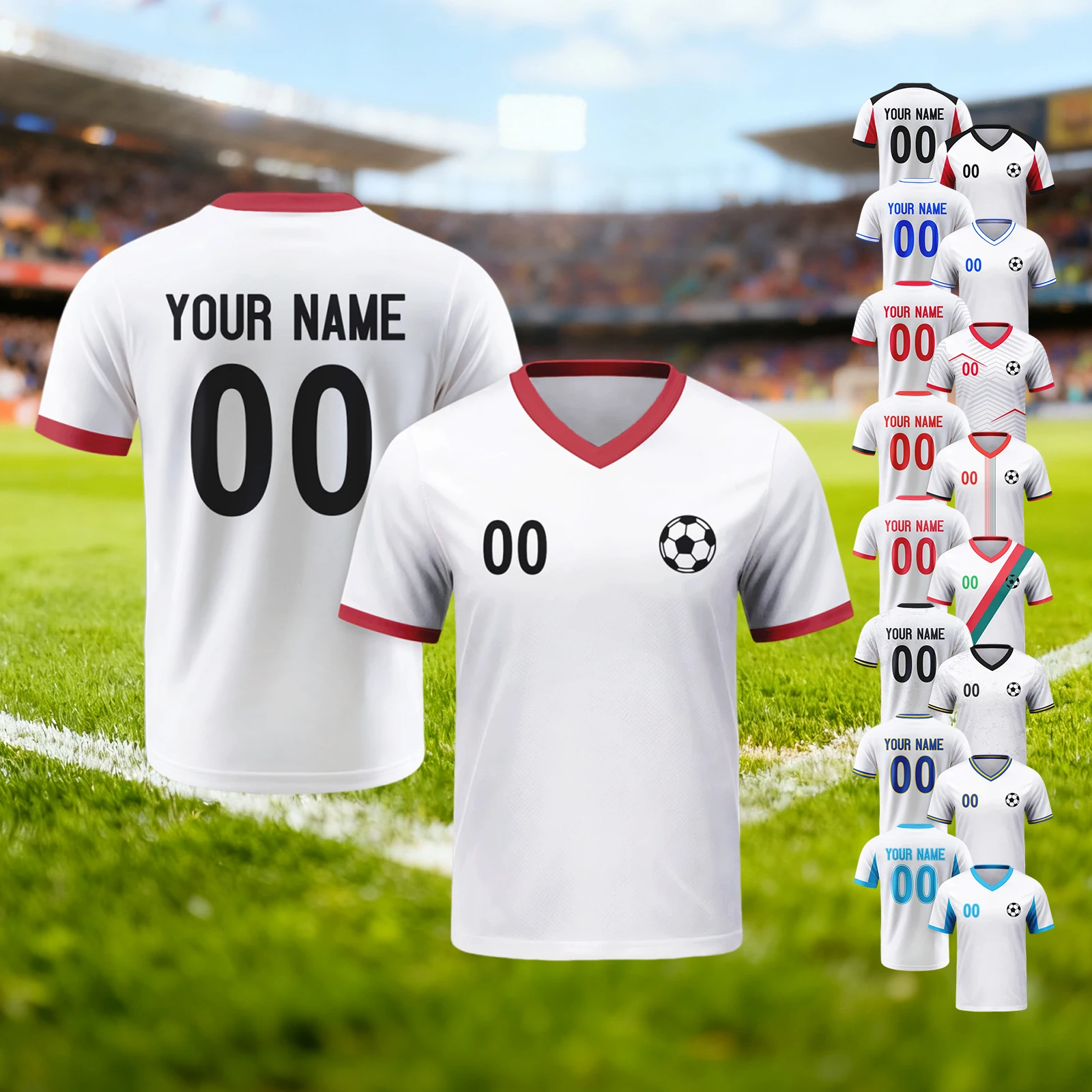 Custom White Soccer Jersey with Logo Personalized Name Number Football Shirt Soccer Team Jerseys for Men Women Youth
Custom White Soccer Jersey with Logo Personalized Name Number Football Shirt Soccer Team Jerseys for Men Women Youth