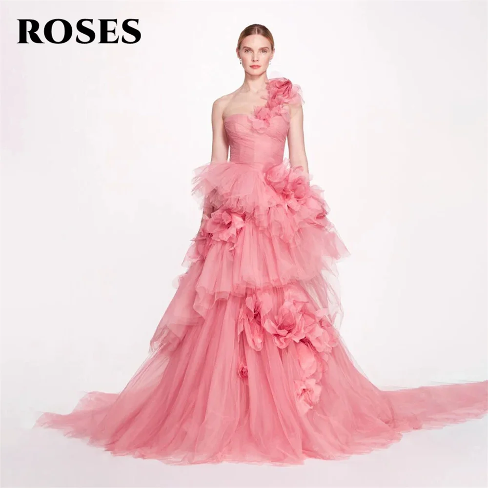 ROSES Pink 3D Flower Evening Gown Beach Backless Elegant Prom Dress One Shoulder Sweetheart Evening Dress For Woman Customized
ROSES Pink 3D Flower Evening Gown Beach Backless Elegant Prom Dress One Shoulder Sweetheart Evening Dress For Woman Customized