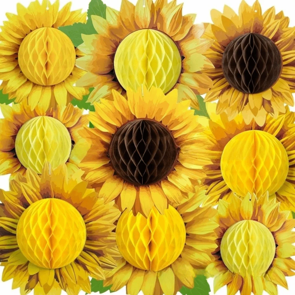 9pcs/set Spring Colorful Paper Flower Sunflower Baby Shower Honeycomb Paper Hawaiian Style Hanging Decorations for Girl Birthday
9pcs/set Spring Colorful Paper Flower Sunflower Baby Shower Honeycomb Paper Hawaiian Style Hanging Decorations for Girl Birthday