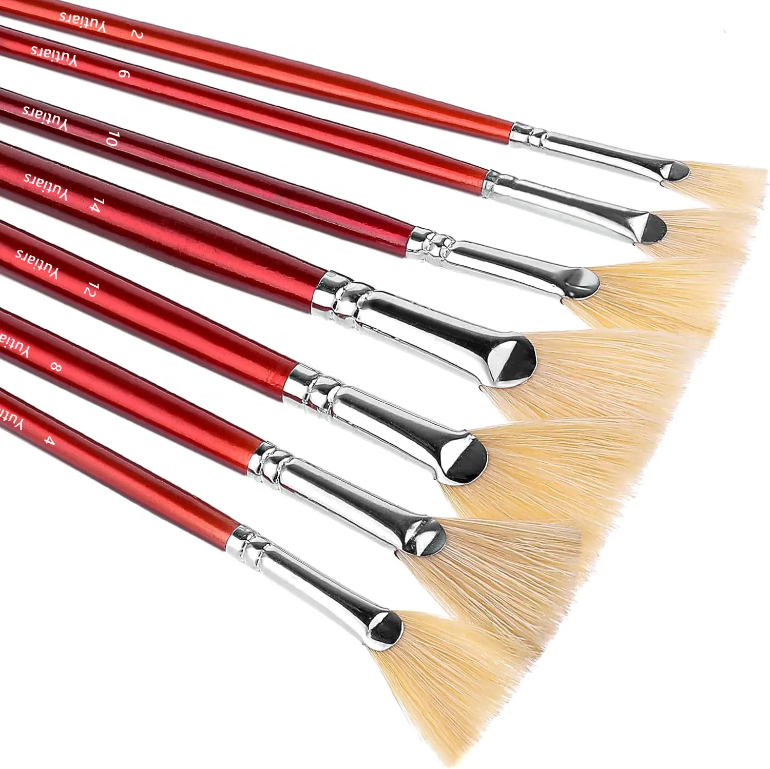 7pcs 100% Natural Chungking Hog Bristle Fan Artist Paint Brush Set with Anti-Shedding Brush Tips and Long Wooden Handle
7pcs 100% Natural Chungking Hog Bristle Fan Artist Paint Brush Set with Anti-Shedding Brush Tips and Long Wooden Handle