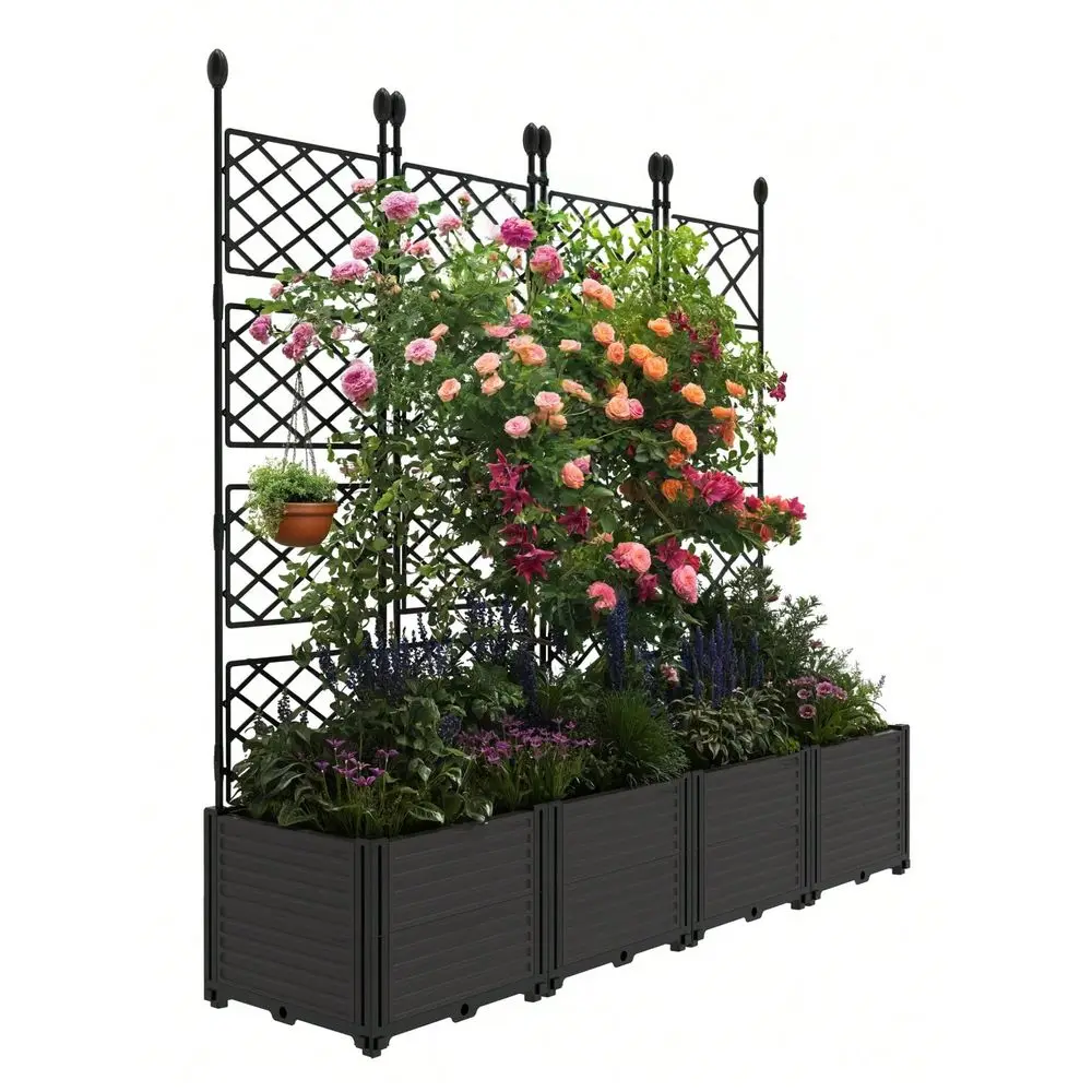 Planter Box With Trellis,Outdoor Raised Garden Bed With Metal Trellis,Outdoor Privacy Screen,Plastic Planter Box For Patio Balc
Planter Box With Trellis,Outdoor Raised Garden Bed With Metal Trellis,Outdoor Privacy Screen,Plastic Planter Box For Patio Balc