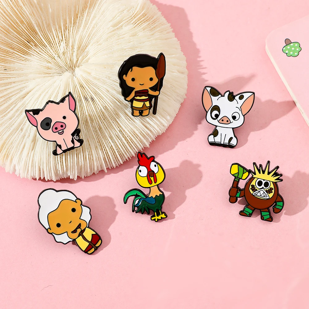 Фильм Моана, мультяшная фигурка, эмалированный значок, милые компактные броши, булавка на лацкан, рюкзак, аксессуары для одежды для детей
Фильм Моана, мультяшная фигурка, эмалированный значок, милые компактные броши, булавка на лацкан, рюкзак, аксессуары для одежды для детей