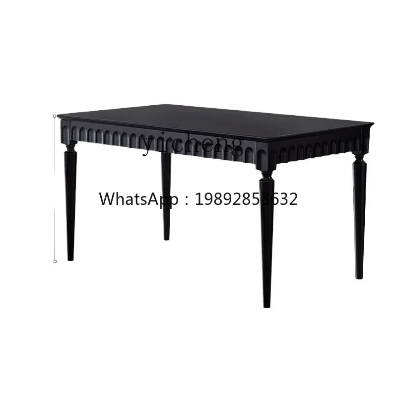 ZZTQH solid wood dining table bench combination black retro light luxury modern simple home restaurant rectangular dining table
ZZTQH solid wood dining table bench combination black retro light luxury modern simple home restaurant rectangular dining table