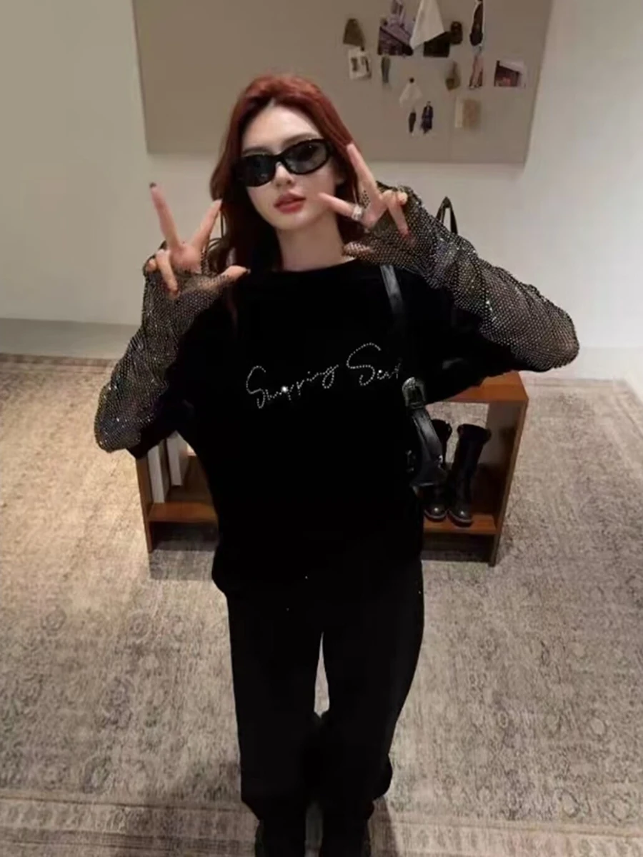 plus Size Women's Fashionable Flashing Mesh Diamond Double-Sided Wear Commute Style Casual Long Sleeve round Neck Top
plus Size Women's Fashionable Flashing Mesh Diamond Double-Sided Wear Commute Style Casual Long Sleeve round Neck Top