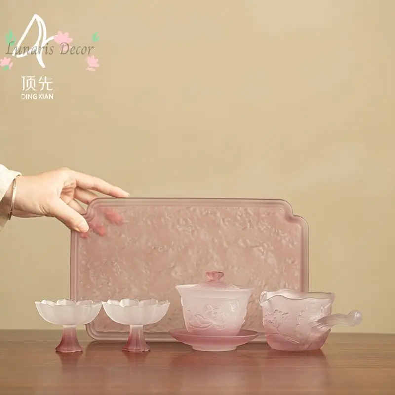 Dingxian grape purple glass cover bowl small set with plate women's special three-way cover bowl household kung fu tea set
Dingxian grape purple glass cover bowl small set with plate women's special three-way cover bowl household kung fu tea set