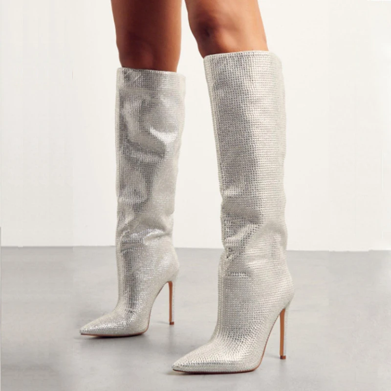 Arden Furtado 2024 fully-Crystal Thin heels Knee High Boots Pointed toe Slip-on Super high heel Modern boots Catwalk boots
Arden Furtado 2024 fully-Crystal Thin heels Knee High Boots Pointed toe Slip-on Super high heel Modern boots Catwalk boots
