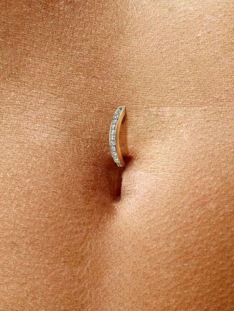 Curved Navel Ring With Micro Crystal Floral Detail, Hypoallergenic Body Jewelry For Daily Wear, Birthday Or Anniversary Gift
Curved Navel Ring With Micro Crystal Floral Detail, Hypoallergenic Body Jewelry For Daily Wear, Birthday Or Anniversary Gift