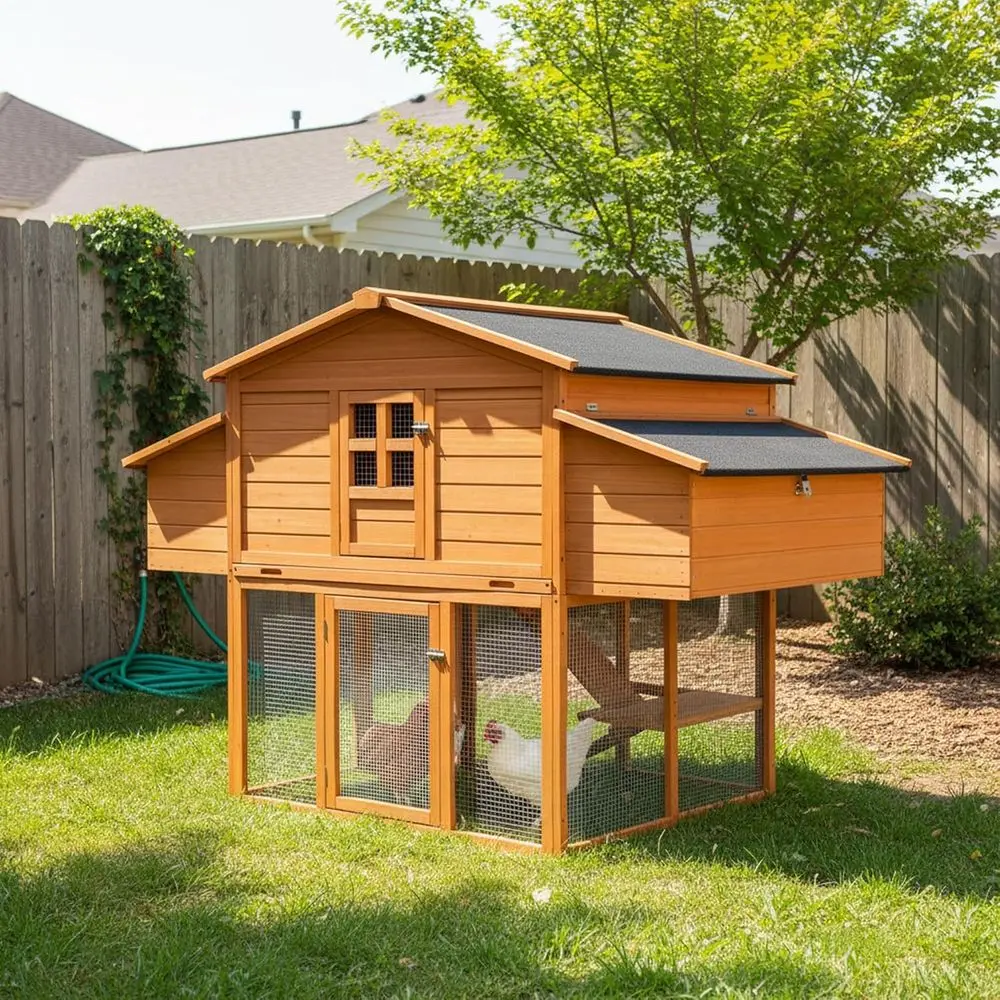 Sturdy Outdoor Chicken Coop with Two Nesting Boxes, Waterproof Design, and Pull-Out Tray
Sturdy Outdoor Chicken Coop with Two Nesting Boxes, Waterproof Design, and Pull-Out Tray