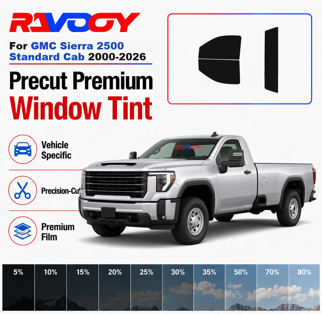 Premium Precut Window Tint Kit Front Rear Windows Rear Windshield For GMC Sierra 2500 Standard Cab 2000-2026 Nano Ceramic Film
Premium Precut Window Tint Kit Front Rear Windows Rear Windshield For GMC Sierra 2500 Standard Cab 2000-2026 Nano Ceramic Film