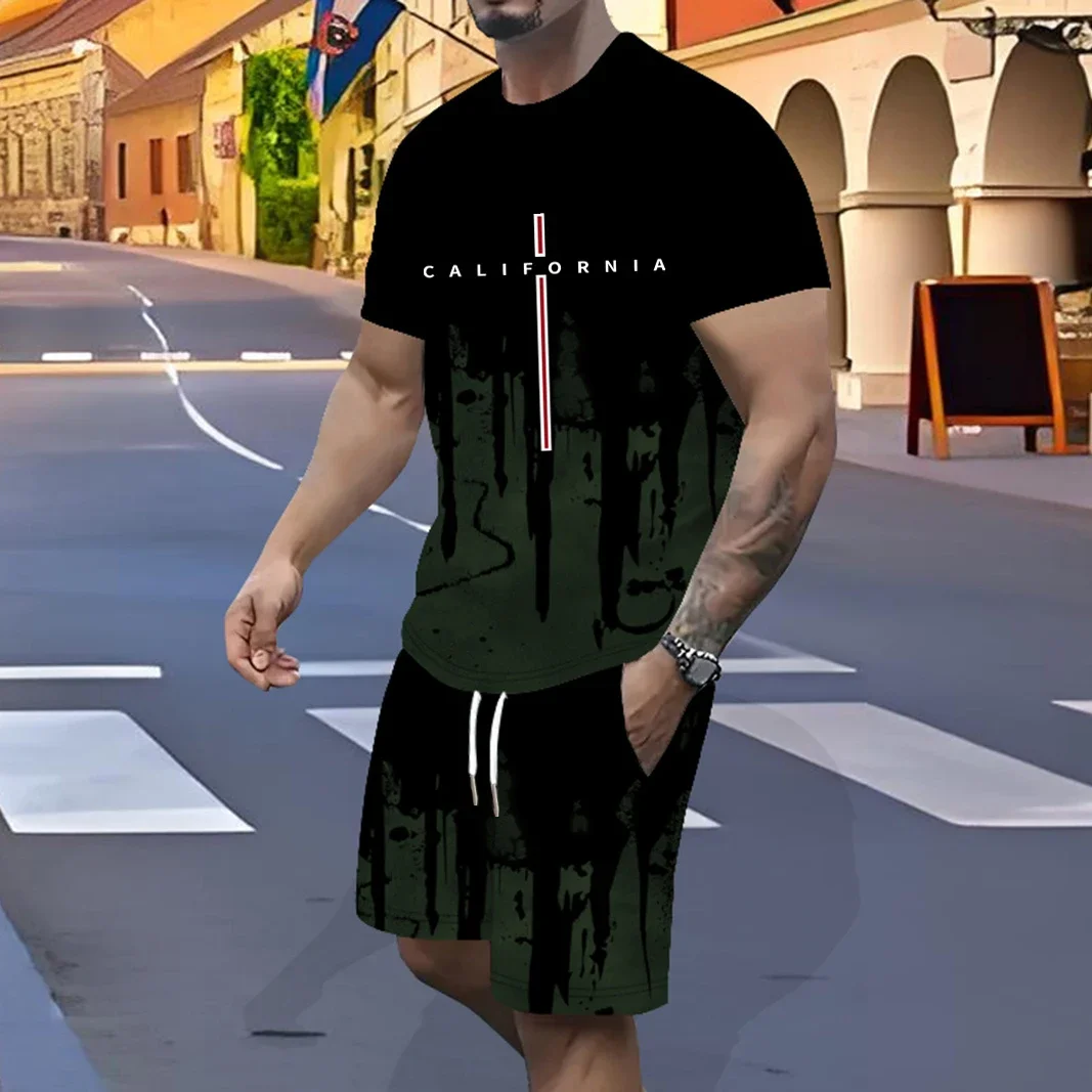 Summer T-shirt Set Men's Two-piece Set Sports Men's Adult Suit Polyester Quick Drying Gradual Change Fabric 3D Mens Y2k Clothing
Summer T-shirt Set Men's Two-piece Set Sports Men's Adult Suit Polyester Quick Drying Gradual Change Fabric 3D Mens Y2k Clothing