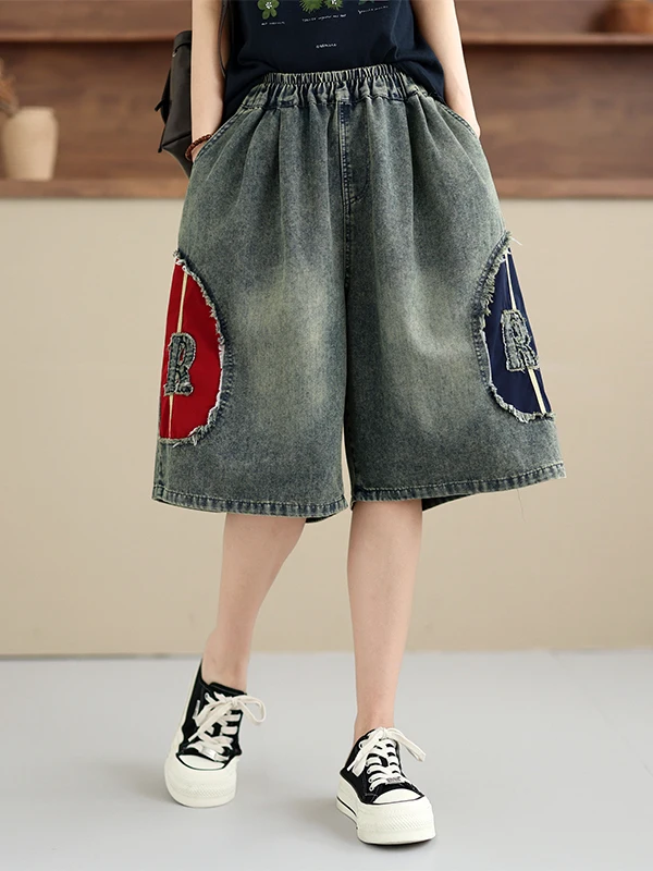 Casual Summer Wide Leg Jeans Patchwork Denim Elastic Waist Personalized Loose Fit Straight Tube Pants for Middle-Aged Women
Casual Summer Wide Leg Jeans Patchwork Denim Elastic Waist Personalized Loose Fit Straight Tube Pants for Middle-Aged Women