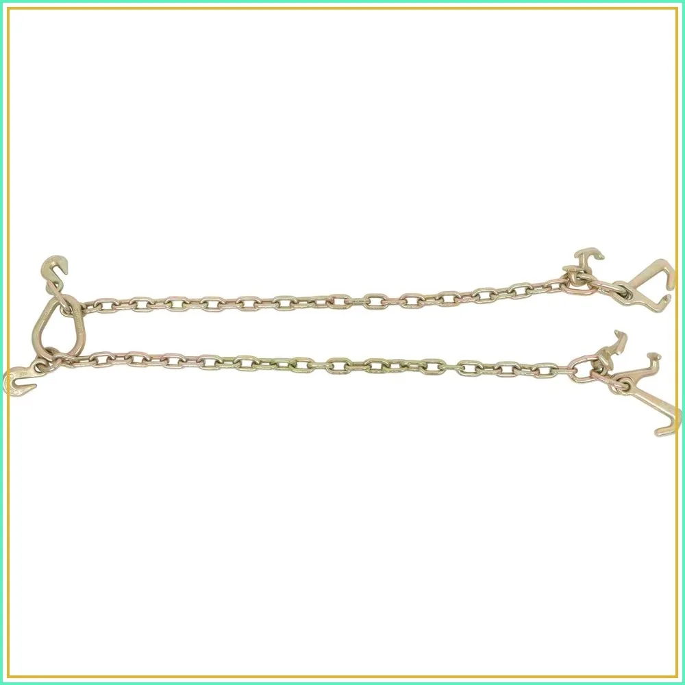 Grade 70 Tow Chain V-Bridle with RJT Cluster Hooks for Truck Winch Recovery
Grade 70 Tow Chain V-Bridle with RJT Cluster Hooks for Truck Winch Recovery