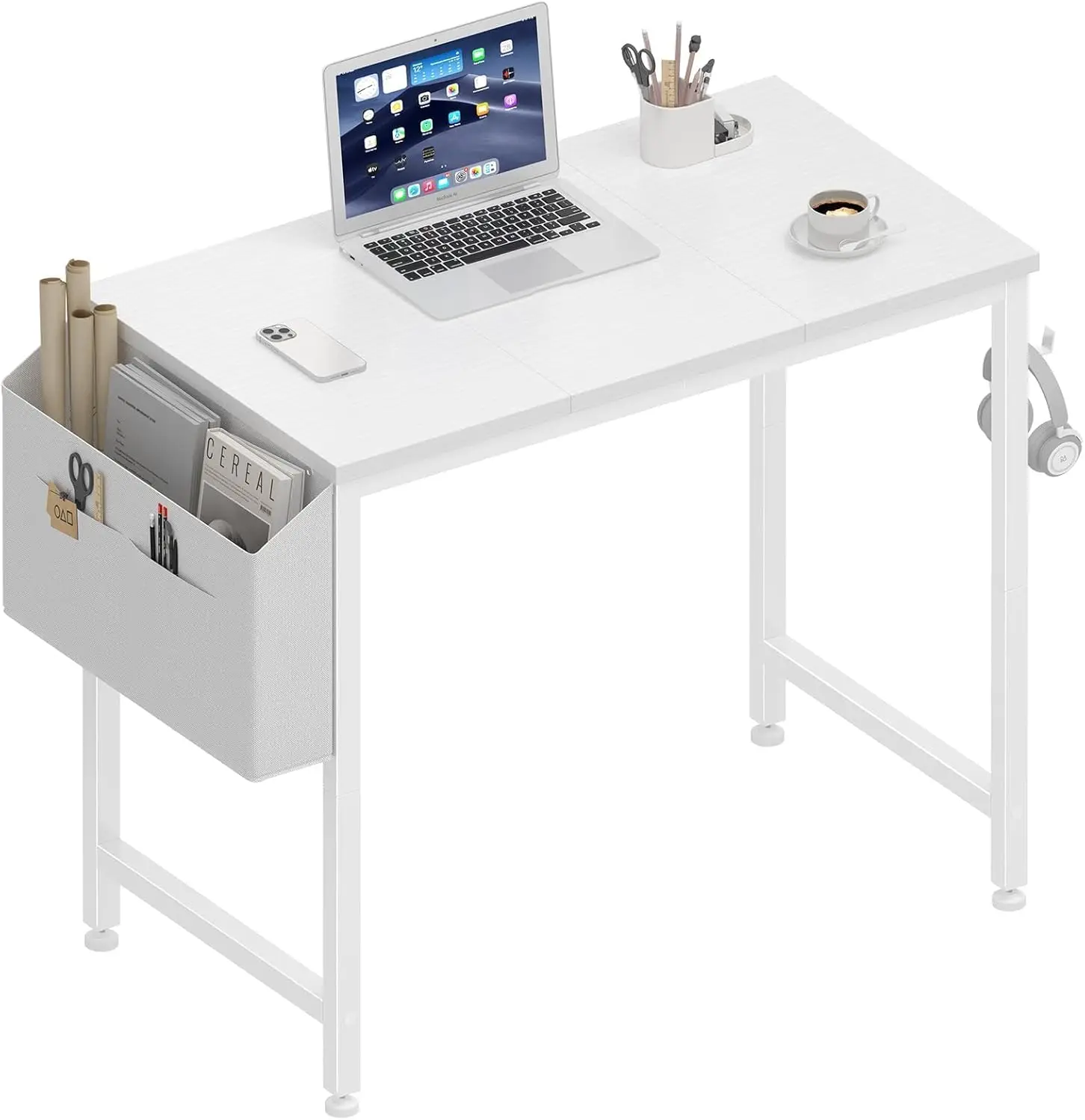 Small White Desk for Small Spaces, 32 Inch Kids Study Writing Desk with Storage Bag and Headphone Hook, Simple Modern Laptop
Small White Desk for Small Spaces, 32 Inch Kids Study Writing Desk with Storage Bag and Headphone Hook, Simple Modern Laptop