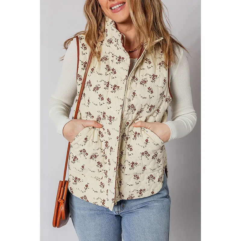 Осенне-зимний новый жилет на молнии для женщин, милый европейский и американский стиль, небольшой жилет без рукавов с цветочным принтом для женщин
Осенне-зимний новый жилет на молнии для женщин, милый европейский и американский стиль, небольшой жилет без рукавов с цветочным принтом для женщин