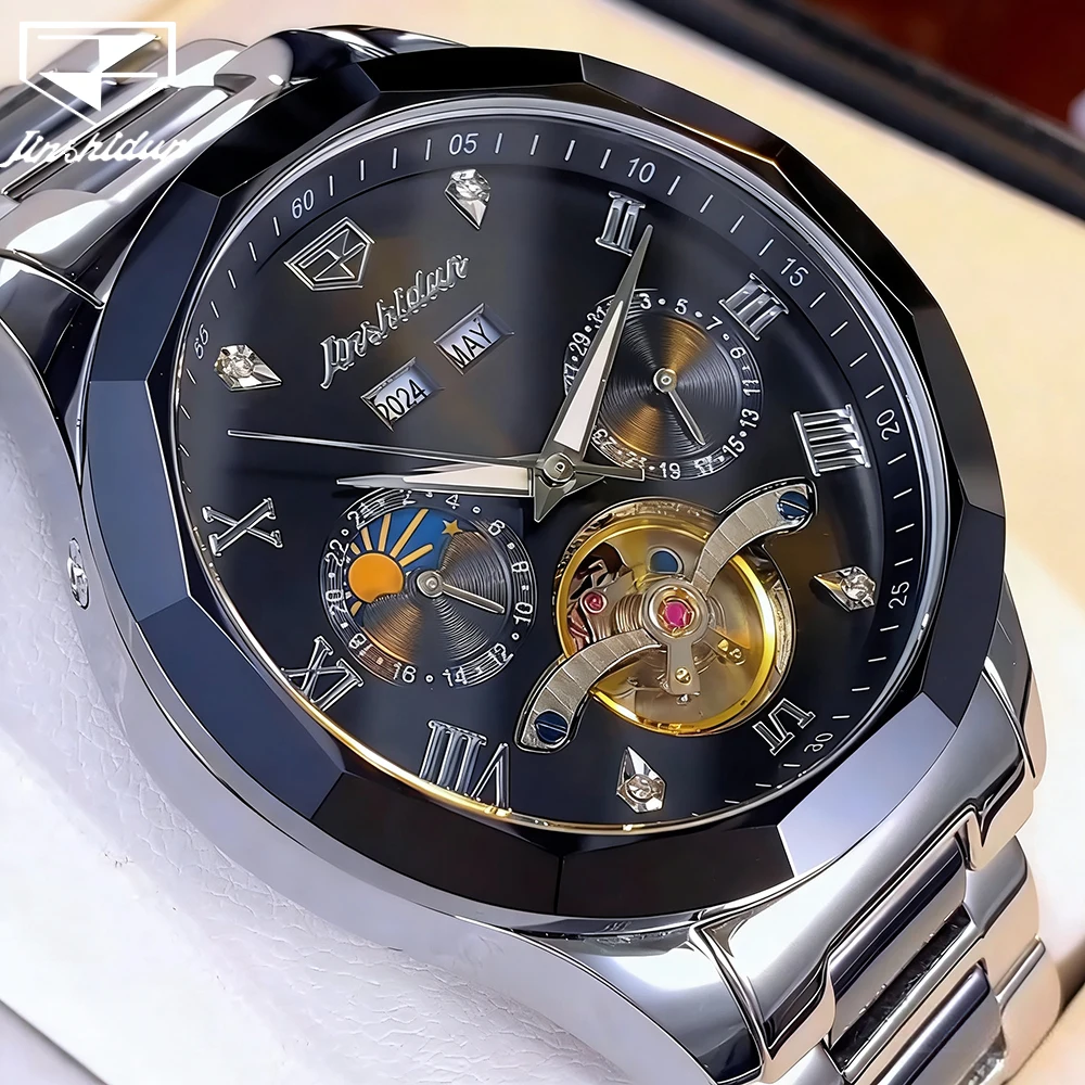 JSDUN Men's Watches Luxury Fashion Inter-ceramic Steel Original Automatic Mechanical Wristwatch for Man Moon Phase Calendar 8949
JSDUN Men's Watches Luxury Fashion Inter-ceramic Steel Original Automatic Mechanical Wristwatch for Man Moon Phase Calendar 8949