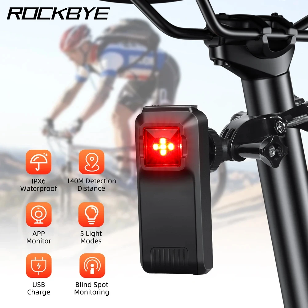 Rockbye Bike Radar Rear Warning Light, IPX6 Waterproof Bicycle Taillight, Cycling Safety
Rockbye Bike Radar Rear Warning Light, IPX6 Waterproof Bicycle Taillight, Cycling Safety