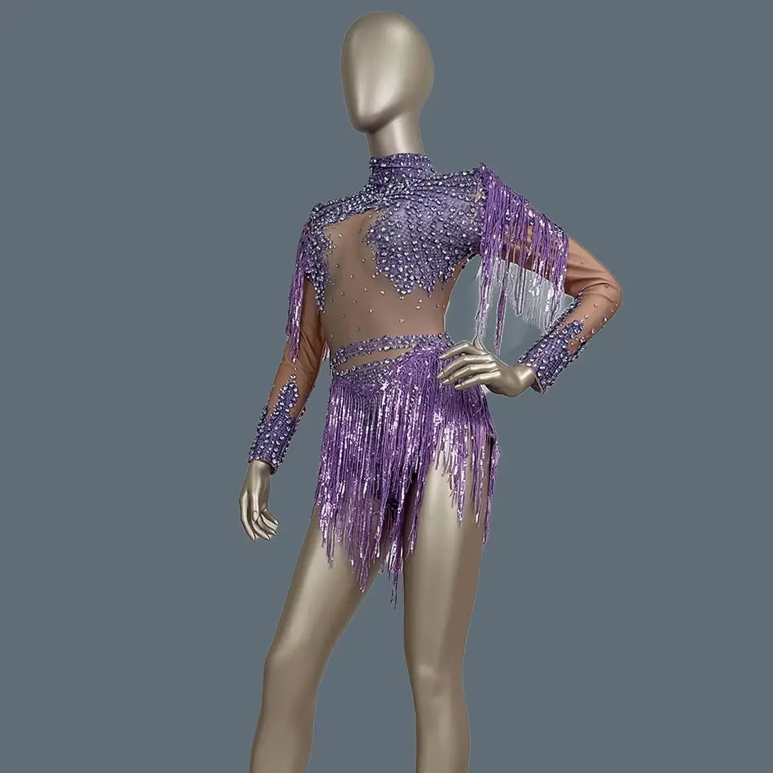 Sparkly Rhinestone Sequins Tassel Spandex Bodysuit Party Dance DJ Stage Performance Costume Sexy gig Classic Bodysuit Xinniang
Sparkly Rhinestone Sequins Tassel Spandex Bodysuit Party Dance DJ Stage Performance Costume Sexy gig Classic Bodysuit Xinniang