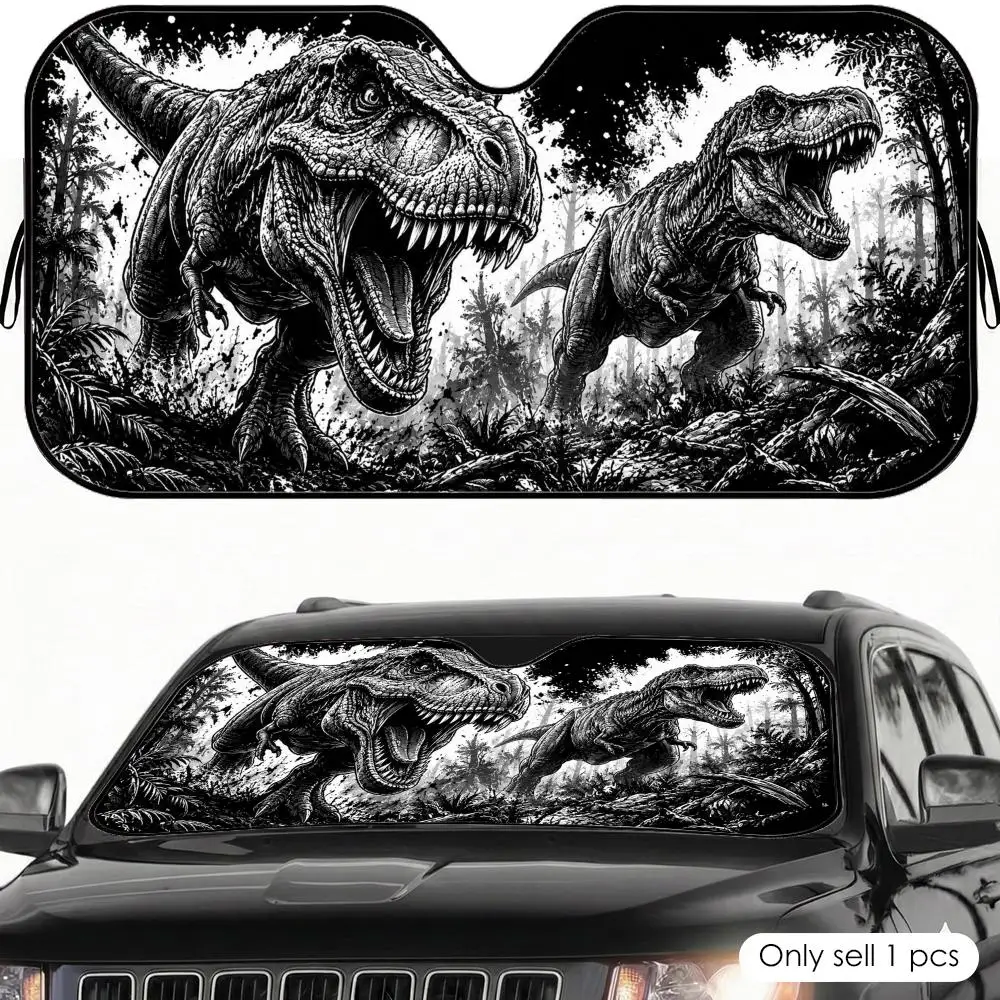 Black White Dinosaur Sun Visor Foldable Front Windshield Car Sunshade Reusable Aluminum Foil UV Heat Insulation Cover
Black White Dinosaur Sun Visor Foldable Front Windshield Car Sunshade Reusable Aluminum Foil UV Heat Insulation Cover