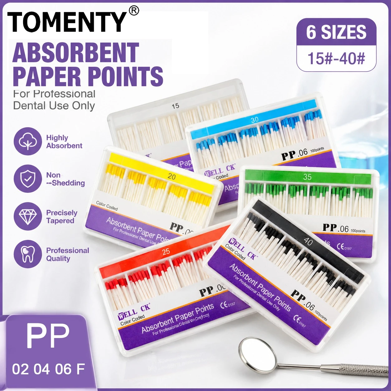 1Box Dental Absorbent Paper Points Taper 02 04 06 15-40# F1 F2 F3 Endodontics Root Canal Clean Tips Disposable Dental Material
1Box Dental Absorbent Paper Points Taper 02 04 06 15-40# F1 F2 F3 Endodontics Root Canal Clean Tips Disposable Dental Material