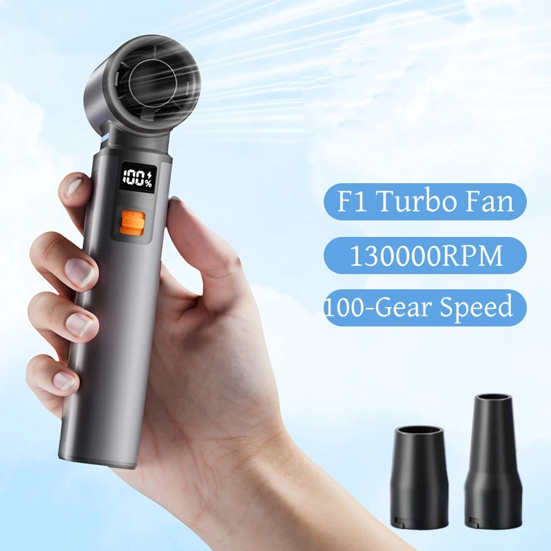 130000RPM Air Duster Blower Brushless F1 Turbo Fan, 100-Gear Speed Adjustable Compressed Air Duster for Outdoors, Car, Home
130000RPM Air Duster Blower Brushless F1 Turbo Fan, 100-Gear Speed Adjustable Compressed Air Duster for Outdoors, Car, Home