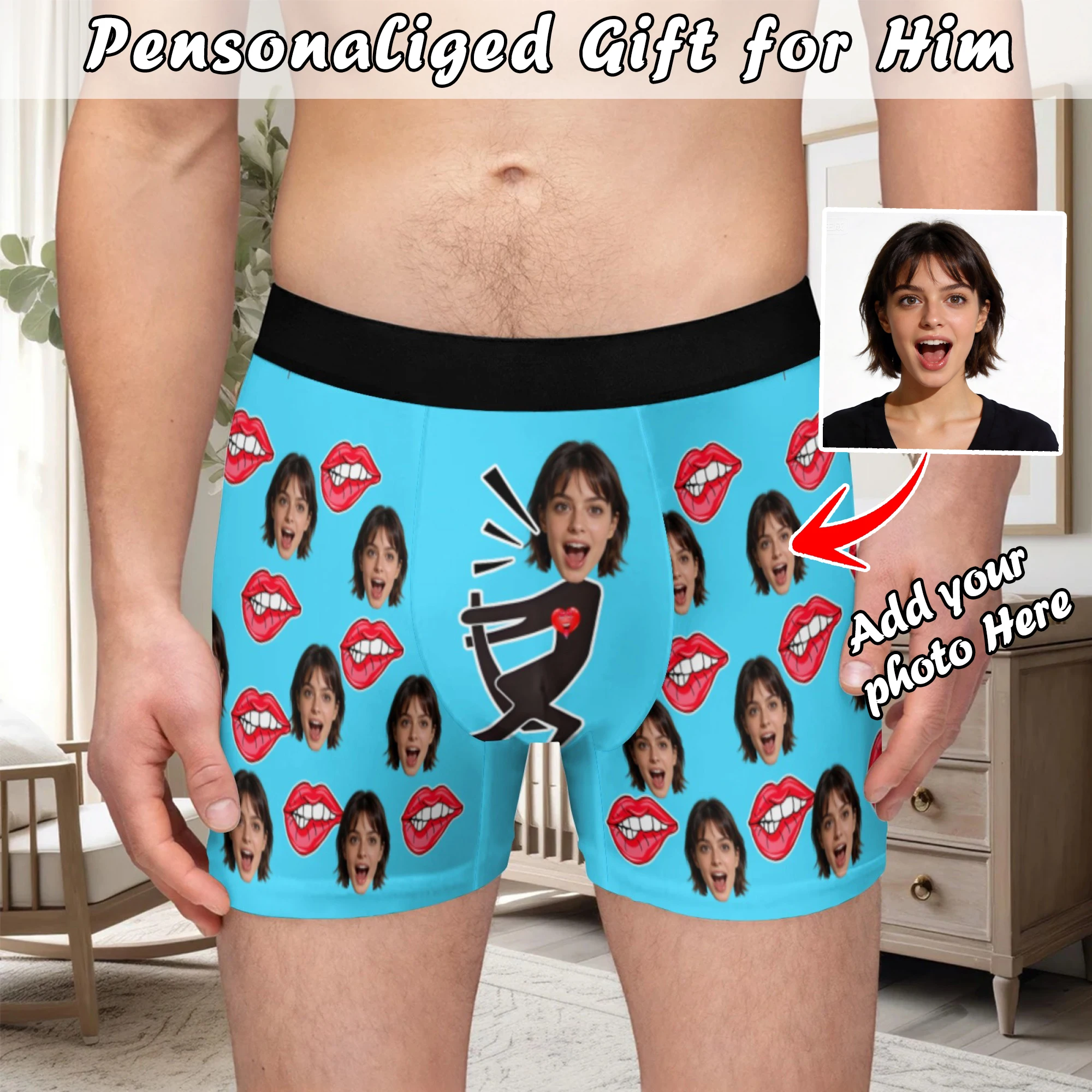 Customized Personalized Facial Photo Underwear Men's Flat Corner Valentine's Day Gift Husband Anniversary Gift Father Son Birthd
Customized Personalized Facial Photo Underwear Men's Flat Corner Valentine's Day Gift Husband Anniversary Gift Father Son Birthd