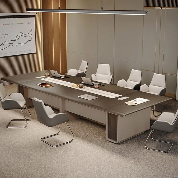 Большой конференц-стол, простая современная комбинация стульев для переговоров, прямоугольная новая китайская офисная мебель
Большой конференц-стол, простая современная комбинация стульев для переговоров, прямоугольная новая китайская офисная мебель