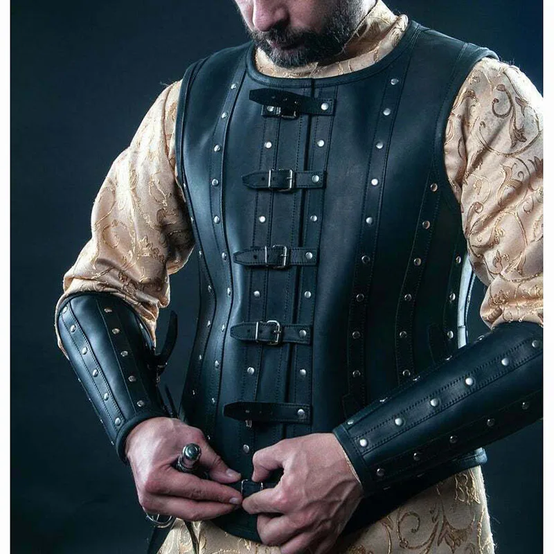 Medieval Men's Viking Pirate Leather Chainmail Jacket Halloween Costume Knight Warrior Stage Role Playing Performance Costume
Medieval Men's Viking Pirate Leather Chainmail Jacket Halloween Costume Knight Warrior Stage Role Playing Performance Costume
