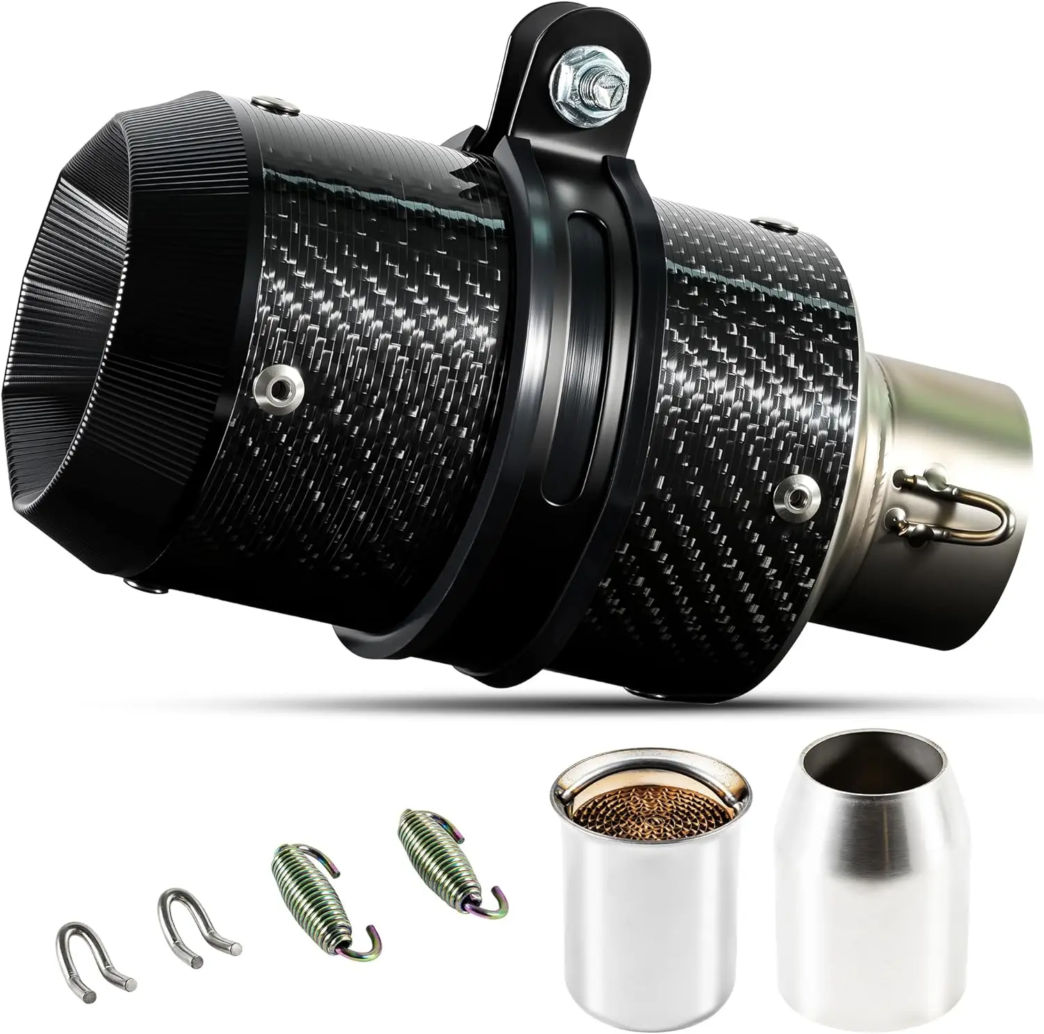 Motorcycle Exhaust, Slip-on Motorcycle Muffler, Carbon Fiber Slip on Exhaust Muffler, Fit for Z900 GSXR750 CBR650 and more, with
Motorcycle Exhaust, Slip-on Motorcycle Muffler, Carbon Fiber Slip on Exhaust Muffler, Fit for Z900 GSXR750 CBR650 and more, with