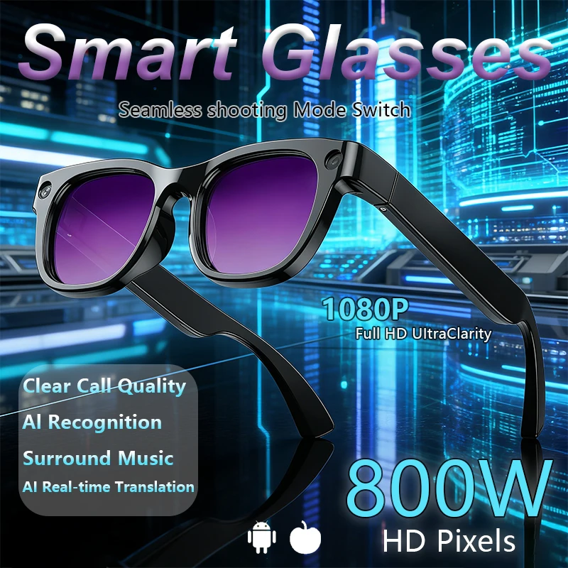 2026 New AI Smart Glasses 800W Camera AI Synchronous Translation AI Intelligent Recognition Surround Music Men AI Smart Glasses
2026 New AI Smart Glasses 800W Camera AI Synchronous Translation AI Intelligent Recognition Surround Music Men AI Smart Glasses