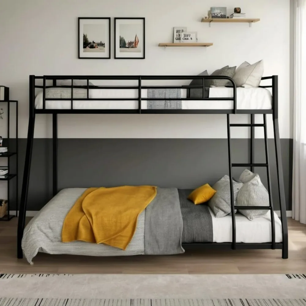 Twin Over Full Bunk Bed w/Safety Guardrail & Ladder for Kids Bedrom,Metal Bedframe,No Box Spring Needed & Easy Assemble, Black
Twin Over Full Bunk Bed w/Safety Guardrail & Ladder for Kids Bedrom,Metal Bedframe,No Box Spring Needed & Easy Assemble, Black