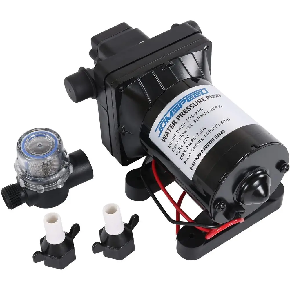 3.0 GPM 12V 55 PSI Revolution Water Pump Compatible with Camper, RV, Shower, Sprayer Replace# 4008-101-A65, 4008-101-E65
3.0 GPM 12V 55 PSI Revolution Water Pump Compatible with Camper, RV, Shower, Sprayer Replace# 4008-101-A65, 4008-101-E65