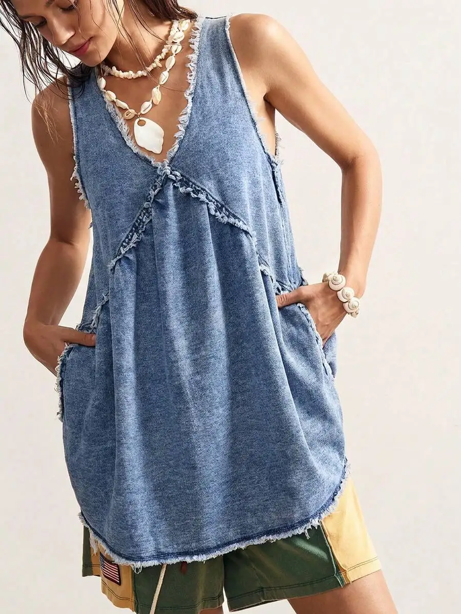 Bohemela Plus Size Solid Color Minimalist Sleeveless Denim Dress Vacation Dress Casual Dresses For Women Casual Dress
Bohemela Plus Size Solid Color Minimalist Sleeveless Denim Dress Vacation Dress Casual Dresses For Women Casual Dress