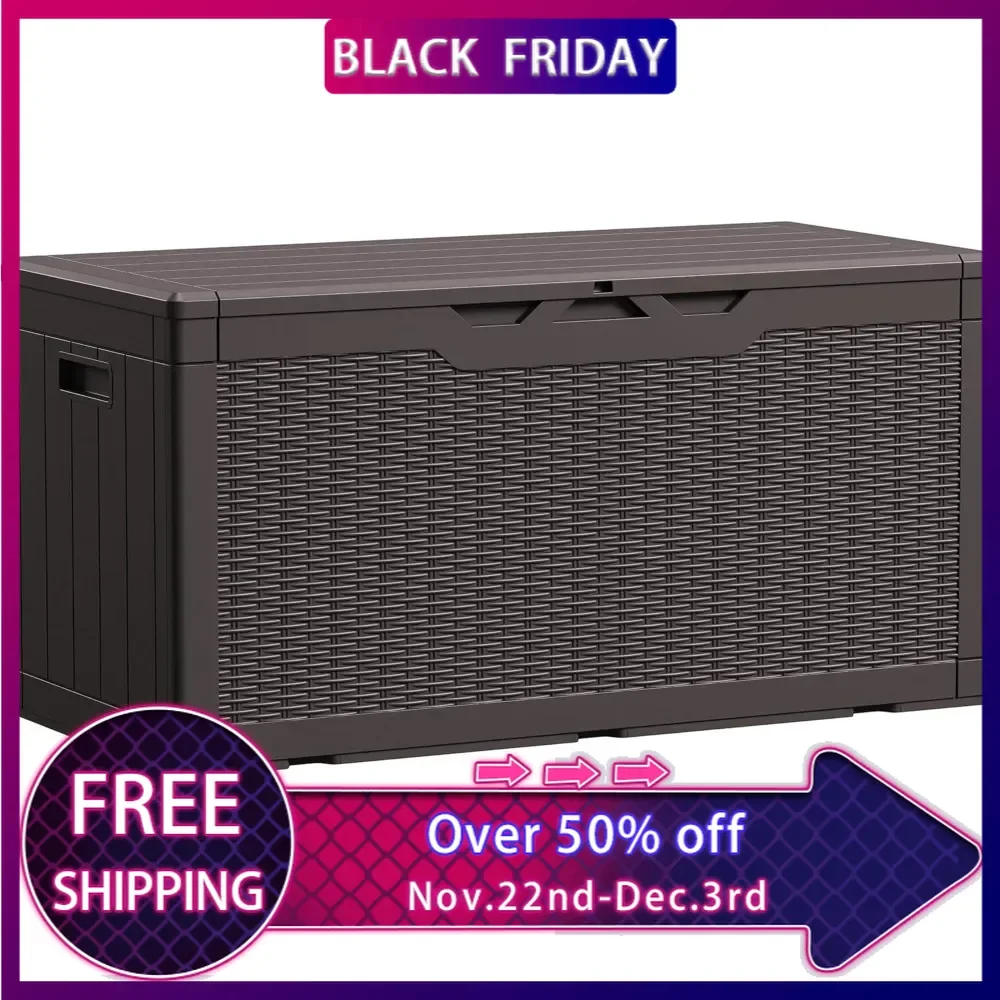 100 Gallon Waterproof Large Resin Deck Box Indoor Outdoor Lockable Storage Container for Patio Furniture Cushions Garden Tools
100 Gallon Waterproof Large Resin Deck Box Indoor Outdoor Lockable Storage Container for Patio Furniture Cushions Garden Tools