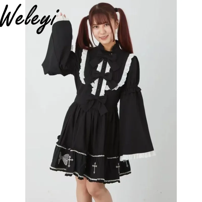 Платье с бантом в стиле Лолиты, Ropa De Mujer, весна и осень, Kawaii, новая серия Mine, Mass Produced, субкультура, крест, элегантная принцесса Sukienka
Платье с бантом в стиле Лолиты, Ropa De Mujer, весна и осень, Kawaii, новая серия Mine, Mass Produced, субкультура, крест, элегантная принцесса Sukienka
