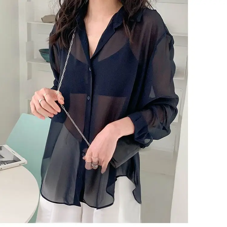 Chiffon Women's Sun Protection Clothing Long Sleeved Thin Style Retro Hong Kong Style Summer See Through Shirt Jacket Top
Chiffon Women's Sun Protection Clothing Long Sleeved Thin Style Retro Hong Kong Style Summer See Through Shirt Jacket Top