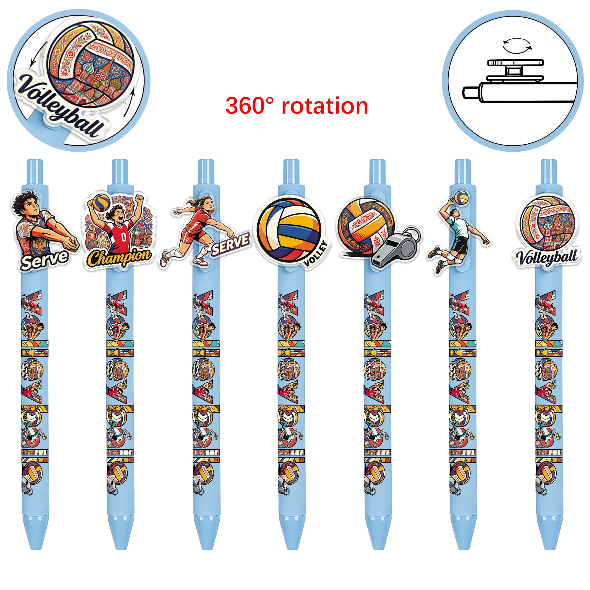 11 pieces of creative ballpoint pens - rotatable volleyball signature pens - patterned random gift pens
11 pieces of creative ballpoint pens - rotatable volleyball signature pens - patterned random gift pens