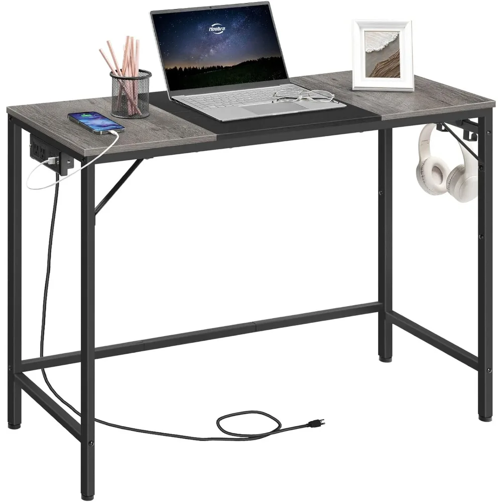 Computer Desk, Home Office Desk with Power Outlet, Modern Study Writing Desk with 3 Hooks for Study Room, Home Office, Sturdy a
Computer Desk, Home Office Desk with Power Outlet, Modern Study Writing Desk with 3 Hooks for Study Room, Home Office, Sturdy a