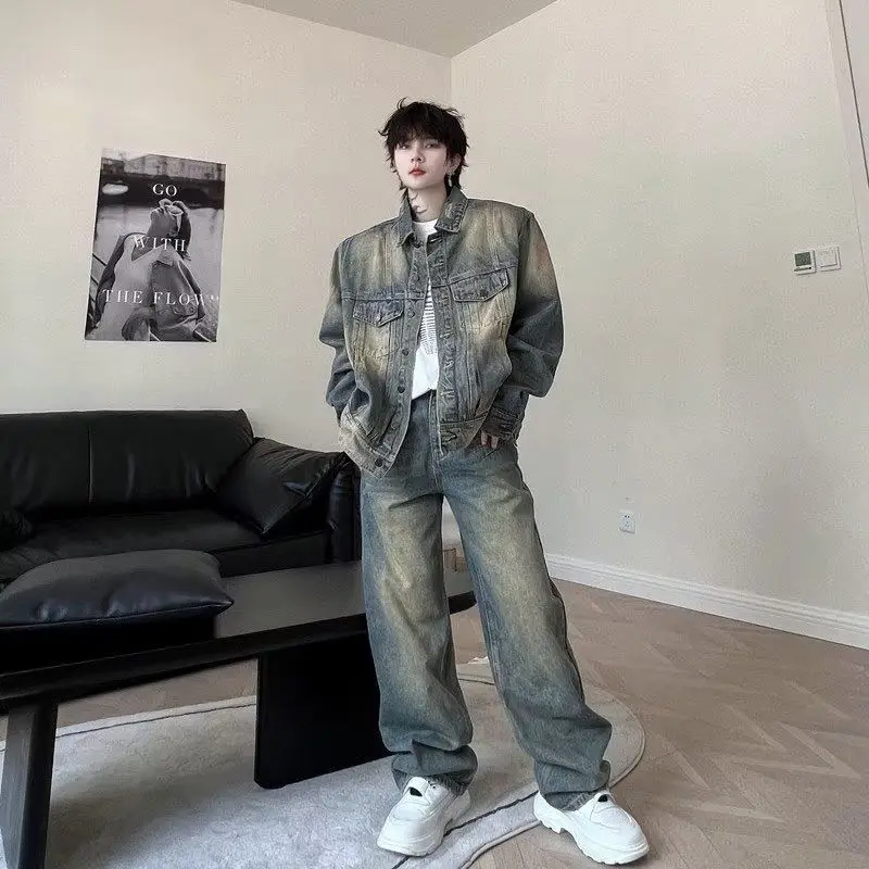 Мужская джинсовая куртка оверсайз из винтажного денима, свободного кроя, для осени и зимы, повседневная, в стиле ретро
Мужская джинсовая куртка оверсайз из винтажного денима, свободного кроя, для осени и зимы, повседневная, в стиле ретро