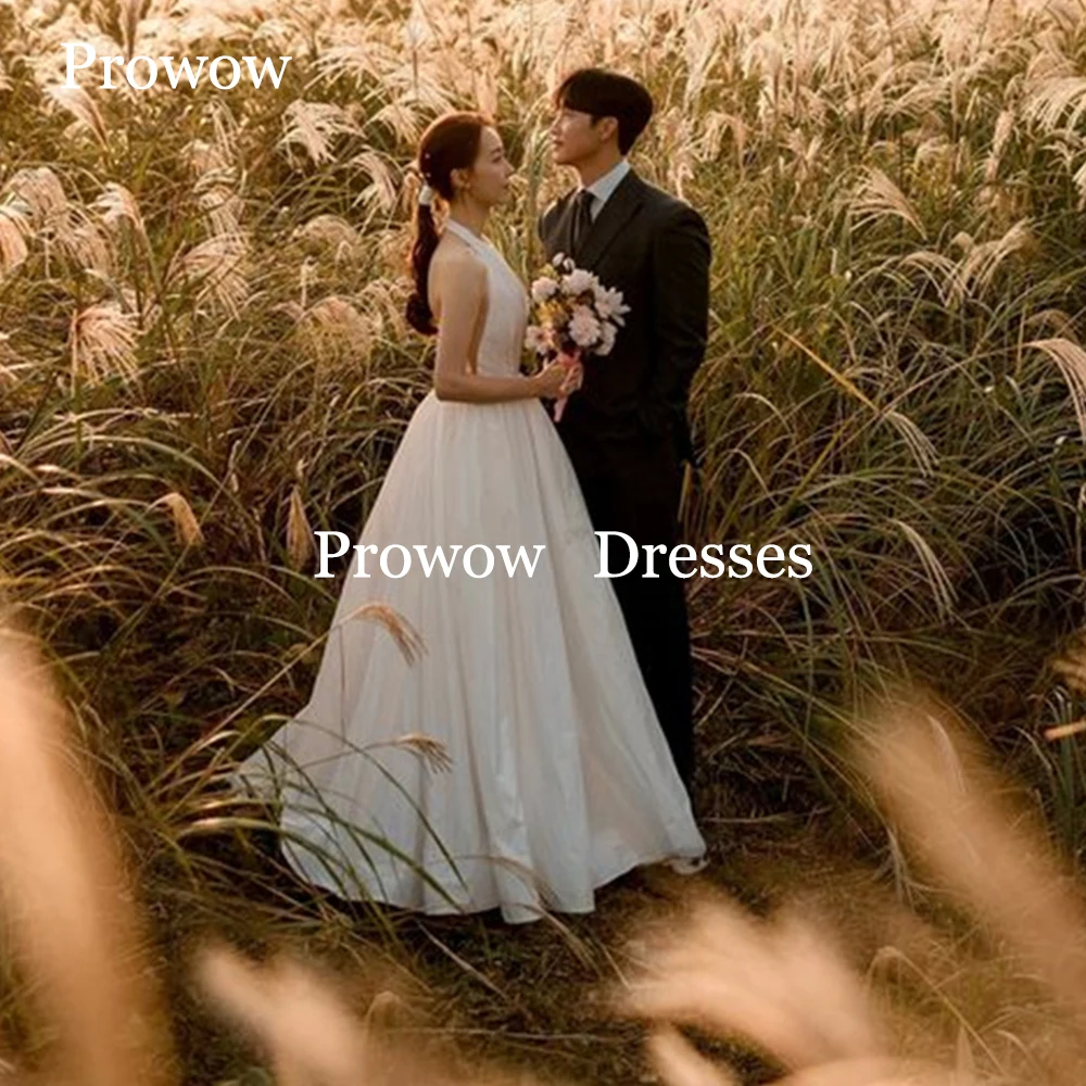 Prowow Simple O Neck A Line Wedding Dresses Korea Photoshoot Sleeveless Floor Length Bridal Gowns Pleats Halter Customized
Prowow Simple O Neck A Line Wedding Dresses Korea Photoshoot Sleeveless Floor Length Bridal Gowns Pleats Halter Customized